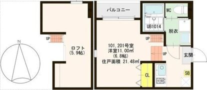 ハーモニーテラス東中浜の間取り画像