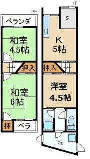 五月田町貸家の間取り画像
