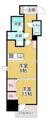 レジュールアッシュ谷町四丁目グランクラスの間取り画像