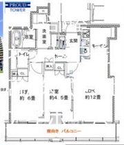 プラウドタワー安堂寺の間取り画像