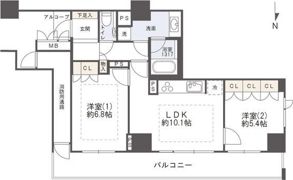 アップルタワー大阪谷町の間取り画像