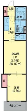 クリエオーレ大久保町の間取り画像