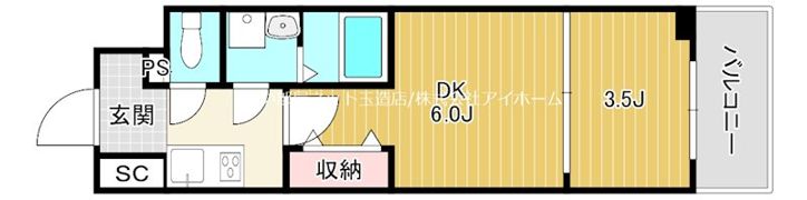 エスリードレジデンス大阪谷町ザ・マークスの間取り画像