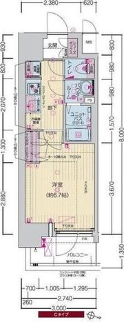 プレサンス OSAKA 西中島リエゾンの間取り画像