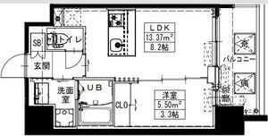 S-RESIDENCE難波西alterの間取り画像
