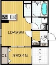メゾン ミロワール天王寺の間取り画像
