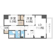 グランルージュ谷町六丁目の間取り画像