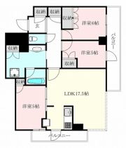 リバーガーデンタワー上町台筆ケ崎の間取り画像