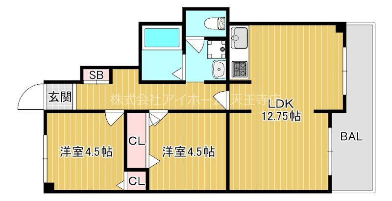 近くのコノミヤ粉浜店まで601m(徒歩8分)