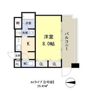 コスモリード谷町六丁目の間取り画像