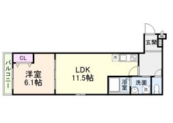フジパレス喜連瓜破V番館の間取り画像
