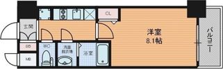 プレサンス谷町九丁目駅前の間取り画像