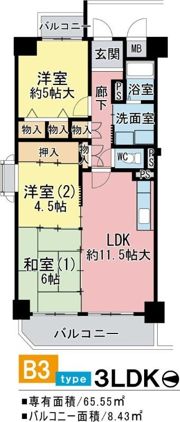 グレーシィ喜連の間取り画像