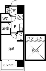 エステムコート難波WEST-SIDE大阪ドーム前の間取り画像