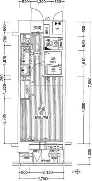 エイペックス天神橋Iの間取り画像