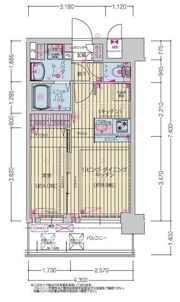 プレリス北巽駅前ラバルスの間取り画像