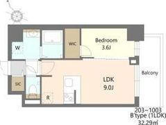 S-RESIDENCE阿波座chiaroの間取り画像