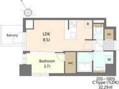 S-RESIDENCE阿波座chiaroの間取り画像