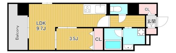 サムティ上町台龍造寺の間取り画像
