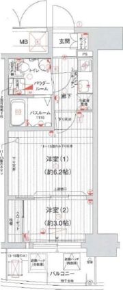 ラシュレエグゼ本町の間取り画像
