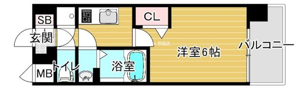 レジュールアッシュ都島Breezeの間取り画像