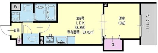 クリエオーレ新堂Iの間取り画像