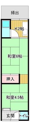 北清水荘の間取り画像