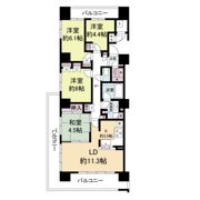 エル・セレーノ上本町レジデンスの間取り画像