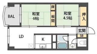 ハイツ粟新の間取り画像