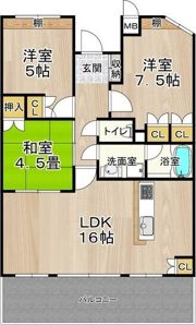 CITY SPIRE夕陽丘の間取り画像