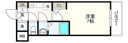エスリード大阪上本町グリーズの間取り画像