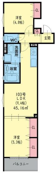 クリエオーレ菱江IIIの間取り画像
