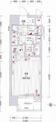 エグゼ難波南Vの間取り画像