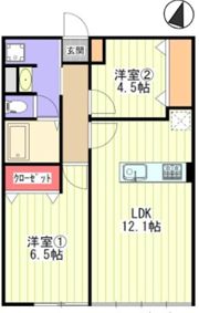 天保山第一コーポの間取り画像