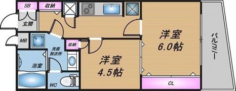 シャトー弁天参番館の間取り画像