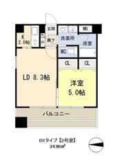 コスモリード谷町六丁目の間取り画像
