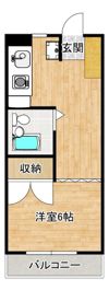 【平月見町】casa della luna★1DKの間取り画像