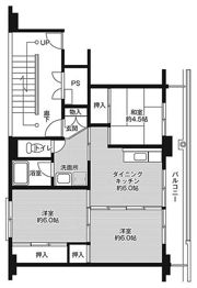 ビレッジハウス小名浜2号棟の間取り画像