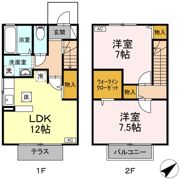 サンクスもえぎ Bの間取り画像