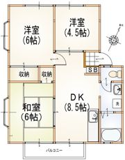 井口ハイツA棟の間取り画像