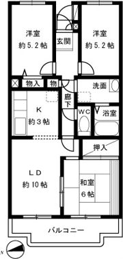 アヴェニール竹丘の間取り画像