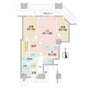 富久クロスコンフォートタワーの間取り画像