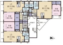 Ange de Bonheur（アンジュドボヌール）の間取り画像