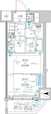 スパシエ蒲田グランドタワーの間取り画像