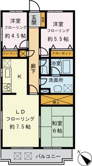 クレール滝山の間取り画像