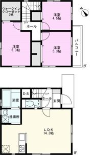 サクラ童夢Aの間取り画像