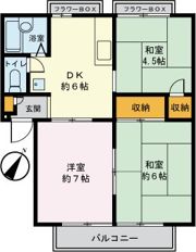 ジュネス十日市場A棟の間取り画像