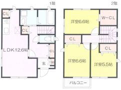 中丸子戸建て賃貸の間取り画像