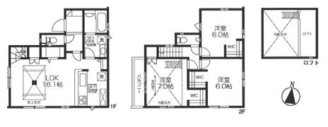 BLOOMING MAISON川越市的場3号棟の間取り画像
