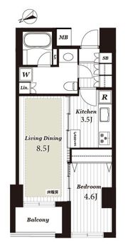 オープンレジデンシア銀座estの間取り画像